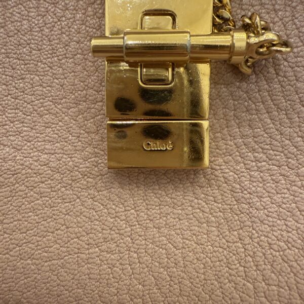 Chloe Grained Lambskin Mini Drew Shoulder Bag Cement Pink