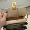Chloe Grained Calfskin Lambskin Mini Bi-Color Drew Shoulder Bag Powder Beige Caramel