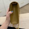 Saint Laurent Envelope Medium in Quilted Grain De Poudre Golden Olive Gold Hardware