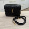 Saint Laurent (YSL) Calfskin Y Quilted Monogram Toy Loulou Satchel Black and Gold hardware