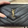 Saint Laurent (YSL) Calfskin Y Quilted Monogram Toy Loulou Satchel Black and Gold hardware