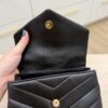 Saint Laurent (YSL) Calfskin Y Quilted Monogram Toy Loulou Satchel Black and Gold hardware