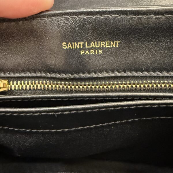 Saint Laurent (YSL) Calfskin Y Quilted Monogram Toy Loulou Satchel Black and Gold hardware