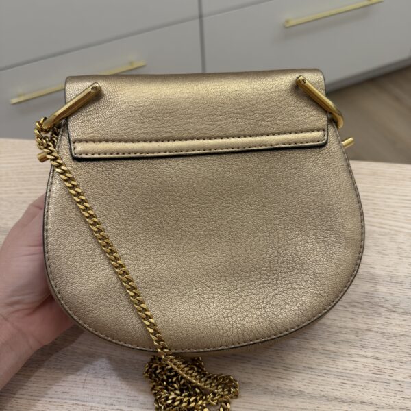 Chloe Grained Lambskin Mini Drew Shoulder Bag Light Gold
