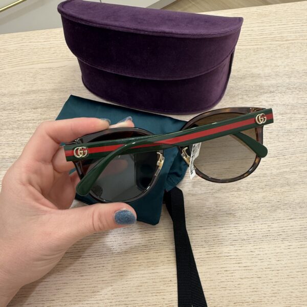 Gucci Round Web Stripe Sunglasses