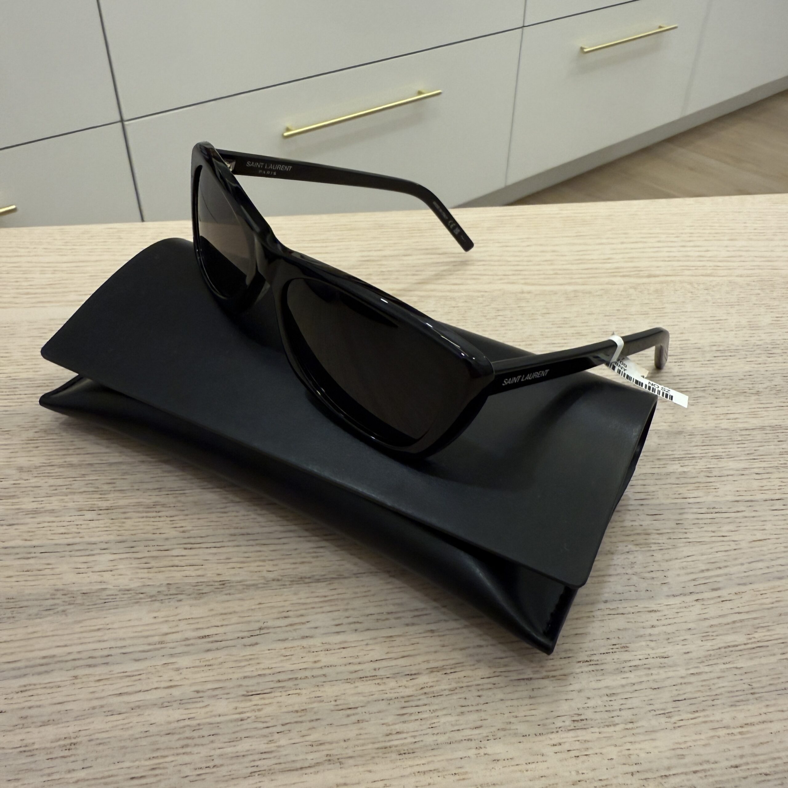SAINT LAURENT Logo Black Sunglasses