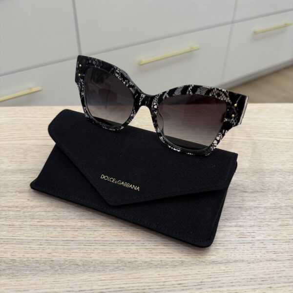 Dolce and Gabbana Cat Eye Black Lace Sunglasses