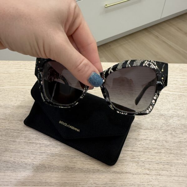 Dolce and Gabbana Cat Eye Black Lace Sunglasses