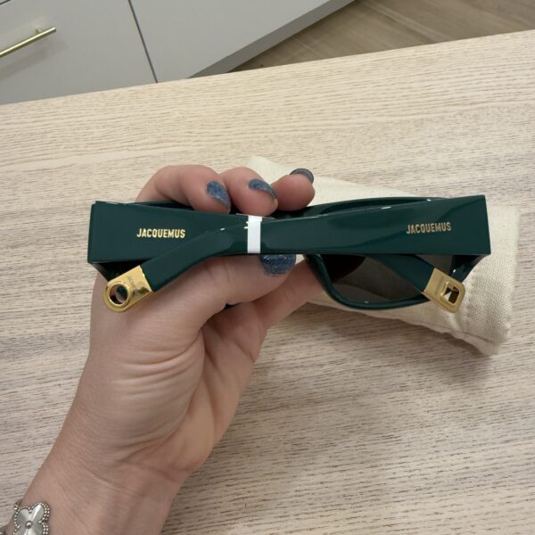 Jacquemus The Ovalo Sunglasses Green and Yellow Gold