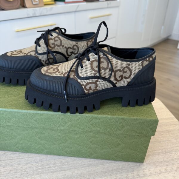 Gucci Maxi GG Supreme Canvas Lace-up Mens 4.5 (Women's 8)