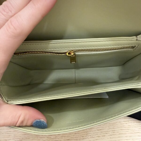 Celine Shiny Calfskin Teen Triomphe Almond Green