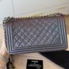Chanel Boy Flap Bag Quilted Iridescent Goatskin Old Medium
