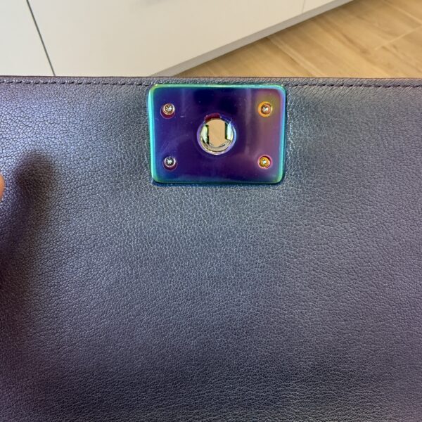 Chanel Boy Flap Bag Quilted Iridescent Goatskin Old Medium