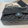 Chanel Patent Quilted Jumbo Double Flap Black with Silver Hardware