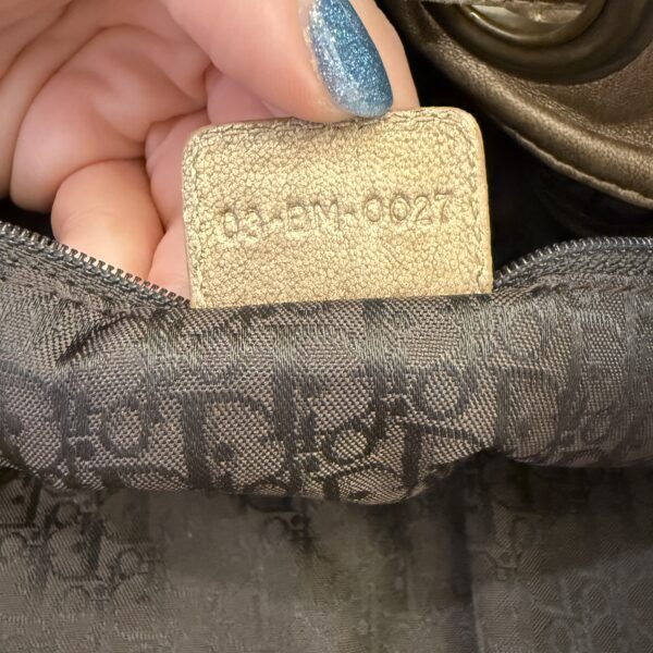 Christian Dior Metallic Lambskin Cannage Drawstring Bag