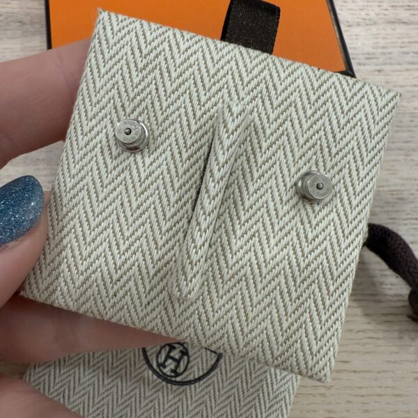 Hermes Gold Lacquered Mini Pop H Earrings Marron Glacé