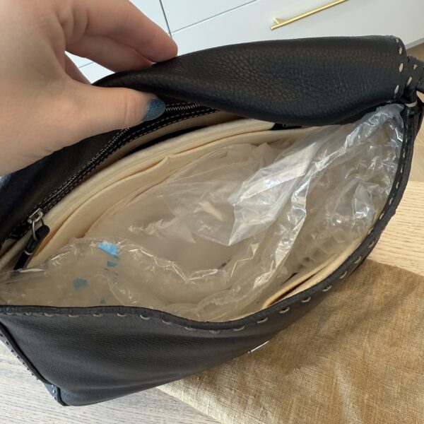 Fendi Calfskin Romano Selleria Mama Baguette Black