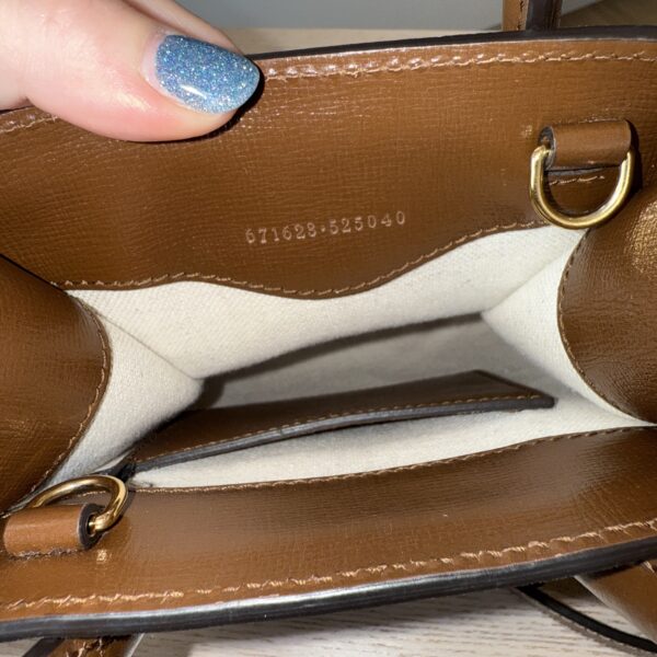 Gucci GG Supreme Small Tote Bag Brown Beige