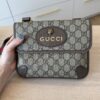 Gucci GG Supreme Monogram Web Neo Vintage Double Flap Messenger Bag Beige New Acero