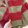 Gucci Gg Supreme-eyelet Striped Wool Cardigan In Brown Size Large