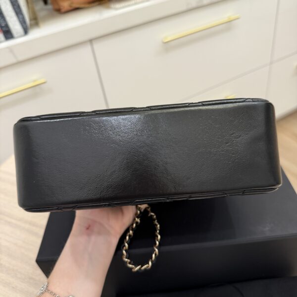 Chanel Shiny Lambskin Quilted Coco Trip Flap Bag Black
