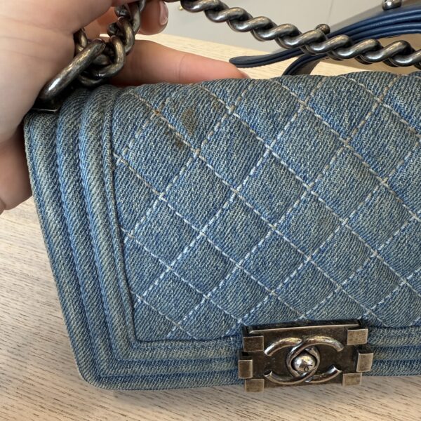 Chanel Denim Quilted Small Boy Flap Blue