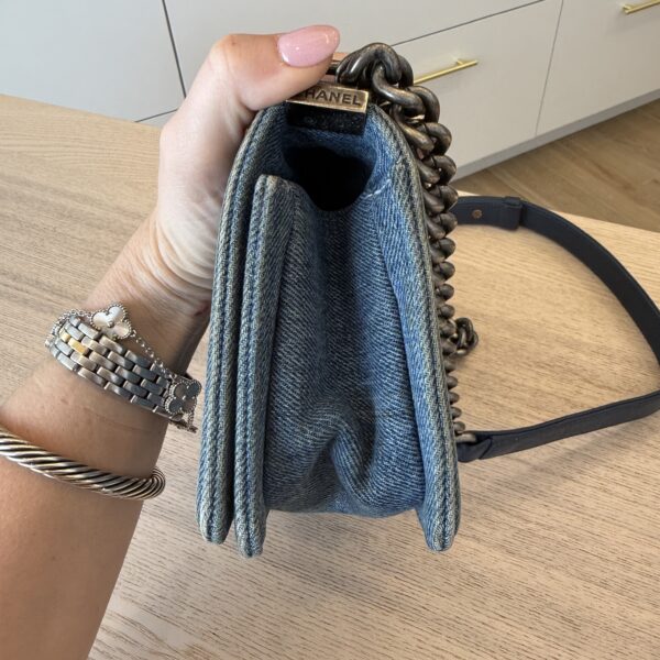 Chanel Denim Quilted Small Boy Flap Blue