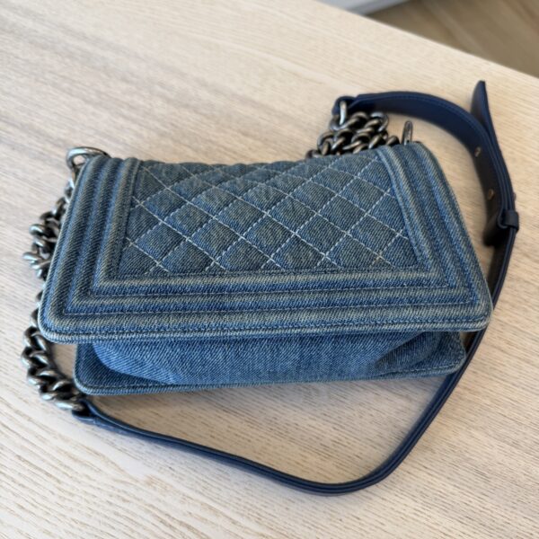 Chanel Denim Quilted Small Boy Flap Blue