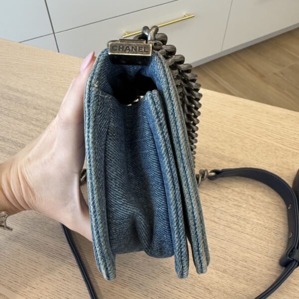 Chanel Denim Quilted Small Boy Flap Blue