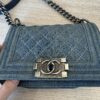 Chanel Denim Quilted Small Boy Flap Blue