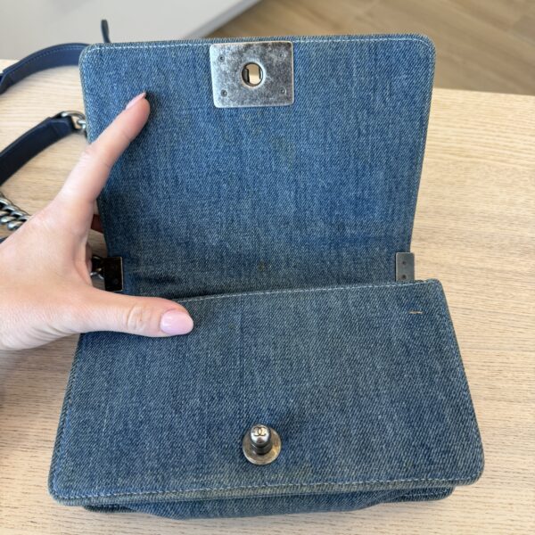 Chanel Denim Quilted Small Boy Flap Blue