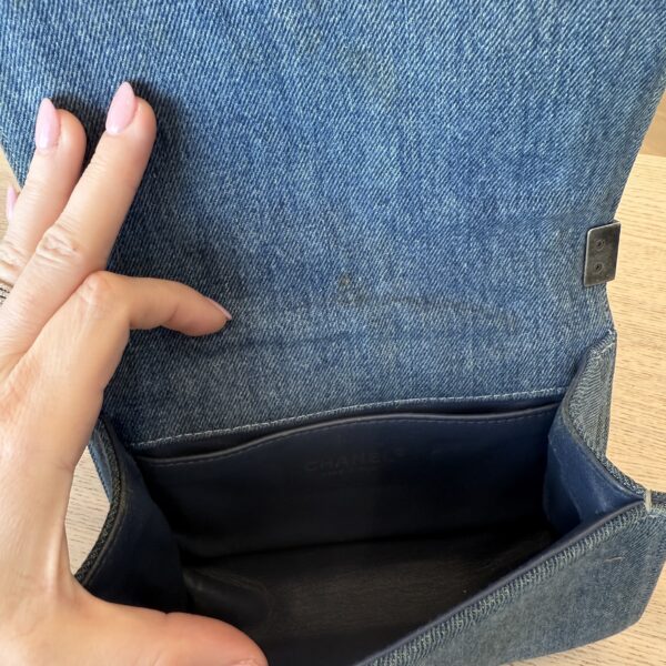 Chanel Denim Quilted Small Boy Flap Blue