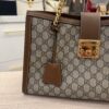 Gucci GG Supreme Monogram Medium Padlock Tote Brown