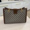 Gucci GG Supreme Monogram Medium Padlock Tote Brown