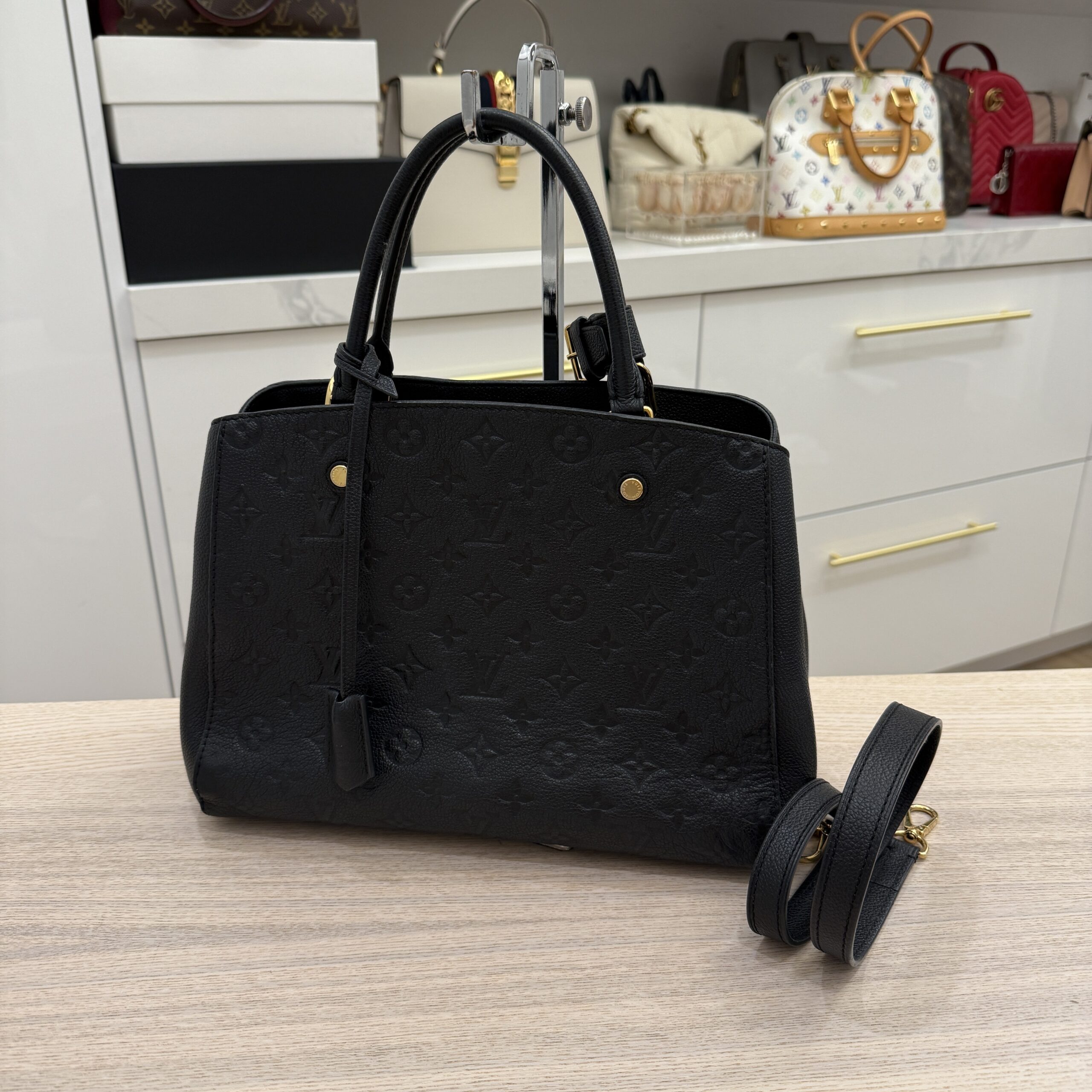 Louis Vuitton Monogram Empreinte Noir Montaigne MM