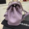 Chanel Lambskin Quilted Small Duma Drawstring Backpack Light Purple