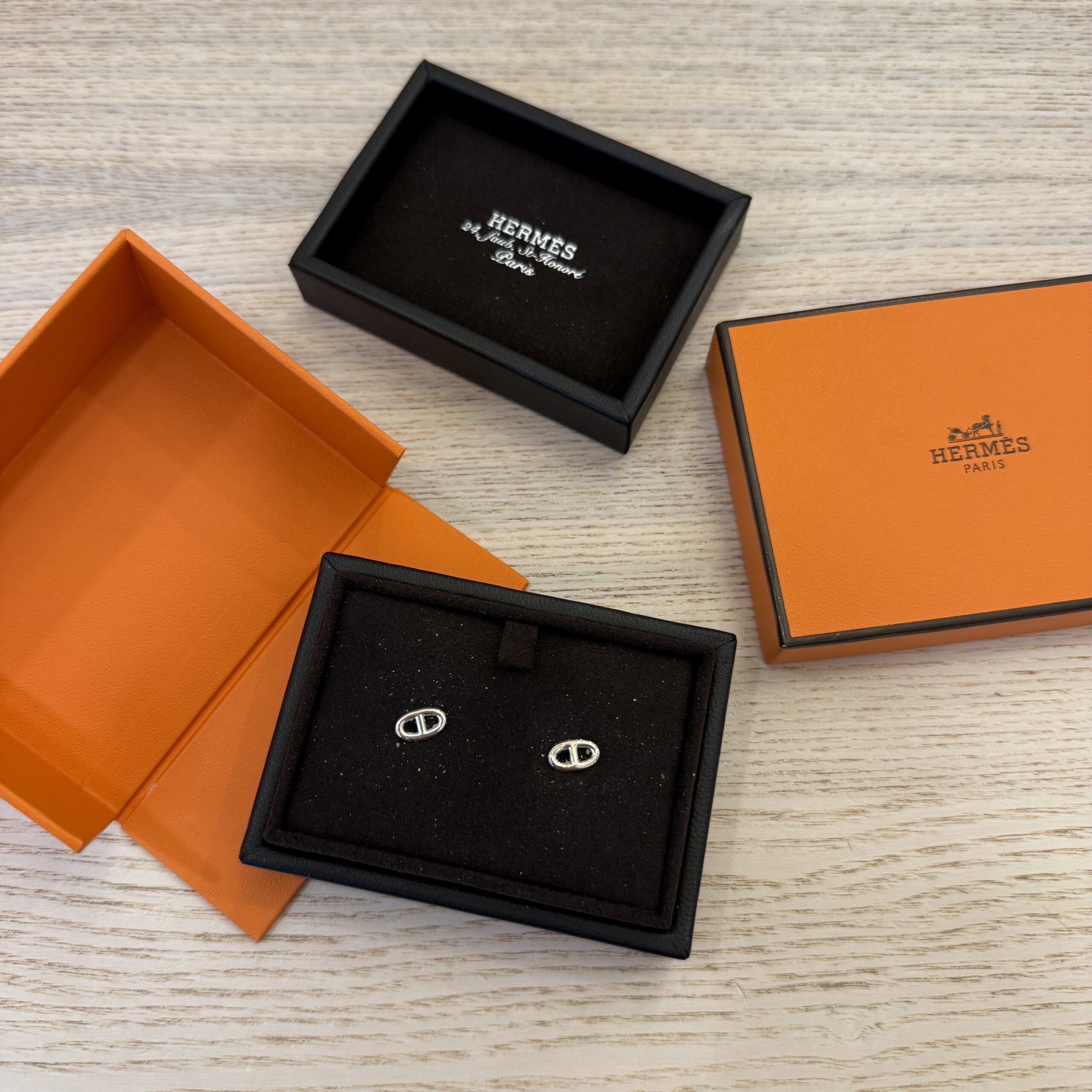 Hermes Farandole Earrings, Small Model Sterling Silver