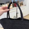 The Row Raffia Emilie Tote Bag Black