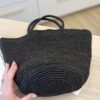 The Row Raffia Emilie Tote Bag Black