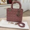 Christian Dior Lambskin Cannage Medium Lady Dior Silver Hardware Mauve