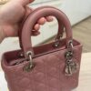 Christian Dior Lambskin Cannage Medium Lady Dior Silver Hardware Mauve