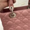 Christian Dior Lambskin Cannage Medium Lady Dior Silver Hardware Mauve