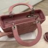 Christian Dior Lambskin Cannage Medium Lady Dior Silver Hardware Mauve