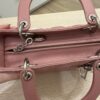 Christian Dior Lambskin Cannage Medium Lady Dior Silver Hardware Mauve