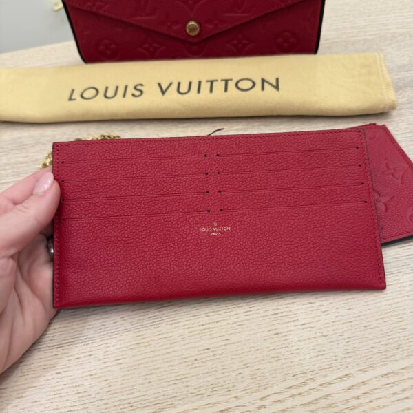 Louis Vuitton Empreinte Pochette Felicie Chain Wallet Red