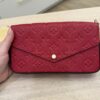 Louis Vuitton Empreinte Pochette Felicie Chain Wallet Red