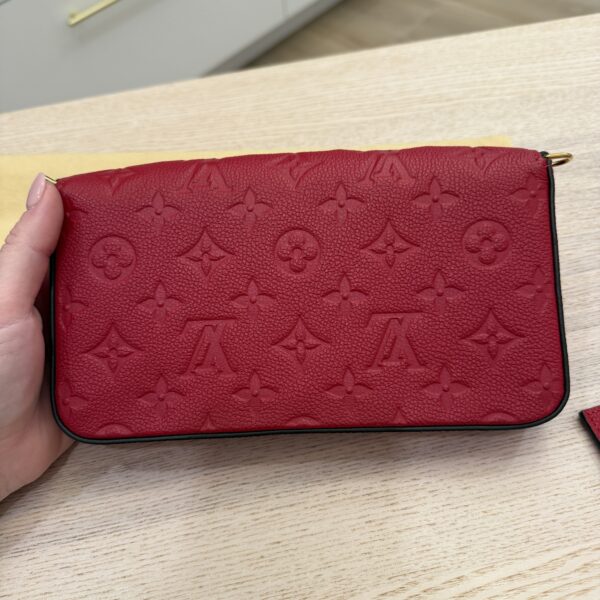 Louis Vuitton Empreinte Pochette Felicie Chain Wallet Red