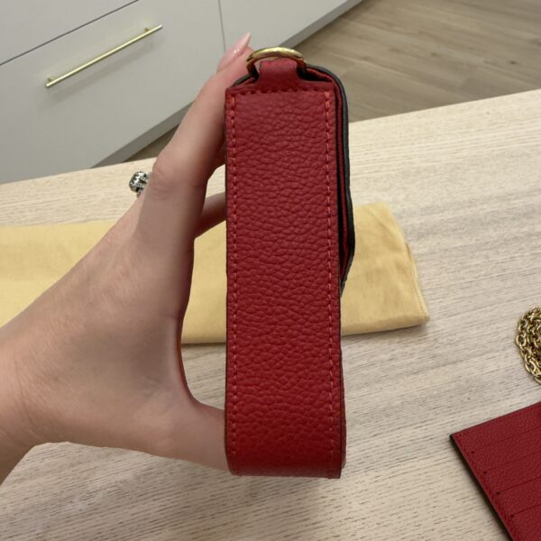 Louis Vuitton Empreinte Pochette Felicie Chain Wallet Red