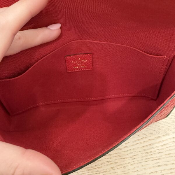 Louis Vuitton Empreinte Pochette Felicie Chain Wallet Red
