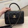 Chanel Lambskin Quilted Small Trendy CC Dual Handle Flap Bag Black Gold Hardware